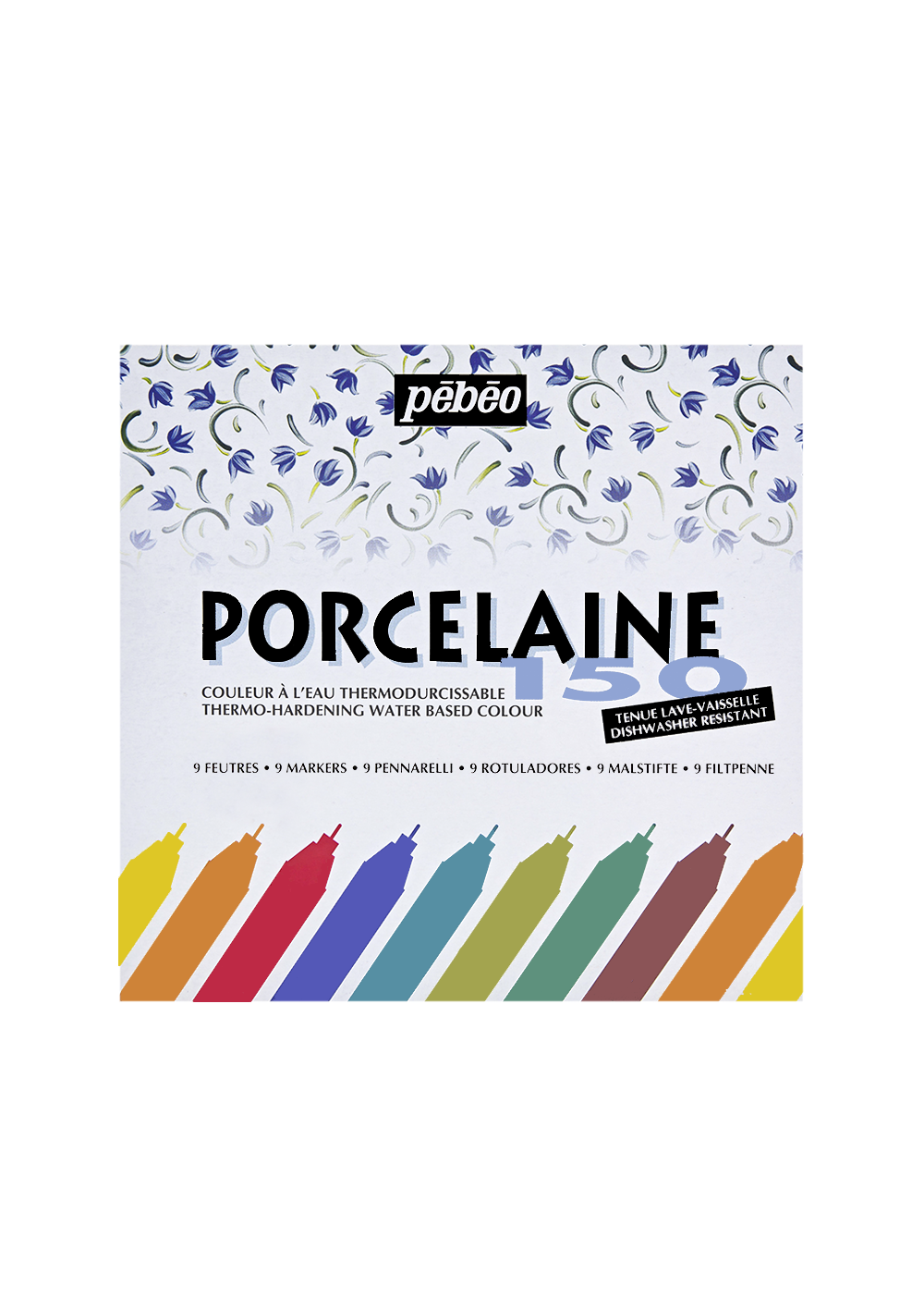 Marcadores para Porcelana Pebeo Porcelaine 150 Set 9 Colores Punta Media 020010