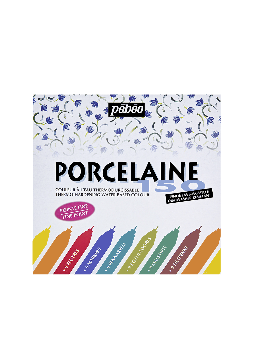 Marcadores para Porcelana Pebeo Porcelaine 150 Set 9 Colores Punta Fina 021010