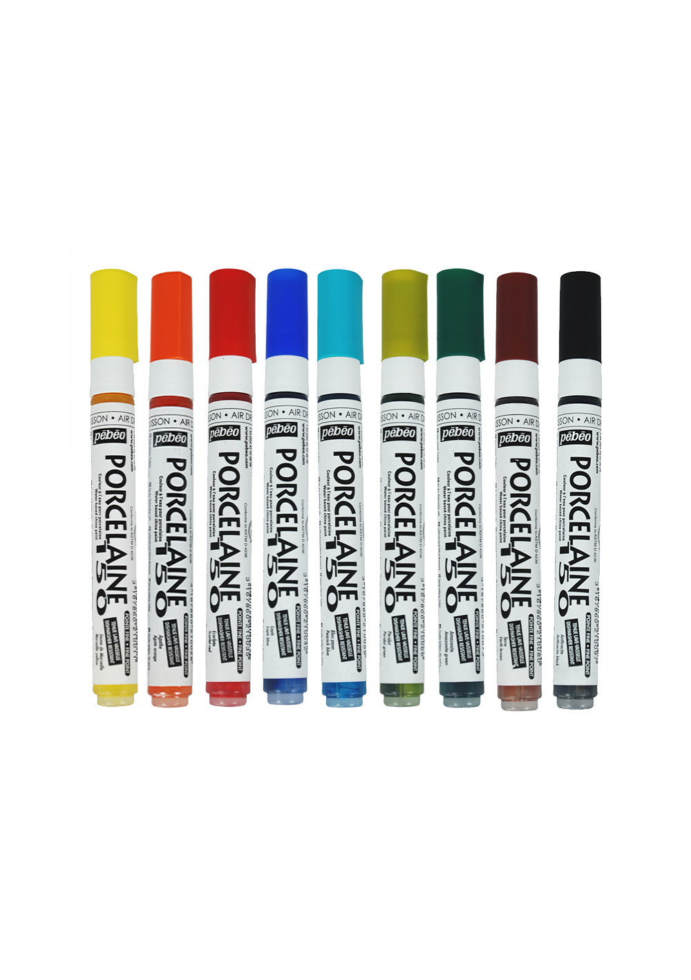 Marcadores para Porcelana Pebeo Porcelaine 150 Set 9 Colores Punta Fina 021010