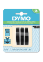 Cinta en Relieve de Pvc Dymo Set 3 Unidades Negro 9mm x 3mt 1741670