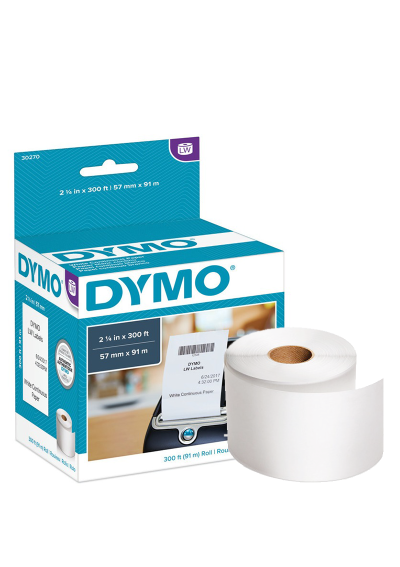 Rollo de Etiquetas Continuas Dymo LW 57mm x 91mt 30270