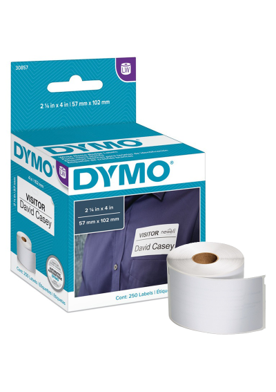 Rollo de 250 Etiquetas para Nombres Dymo LW 57 x 102 mm 30857