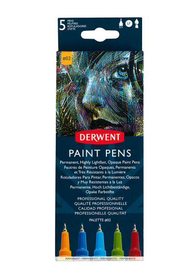 Marcadores de Pintura Derwent Paint Pens N°2 Set 5 Colores 2305519