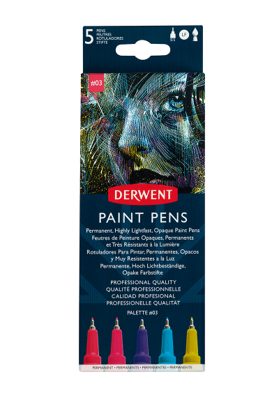 Marcadores de Pintura Derwent Paint Pens N°3 Set 5 Colores 2305520