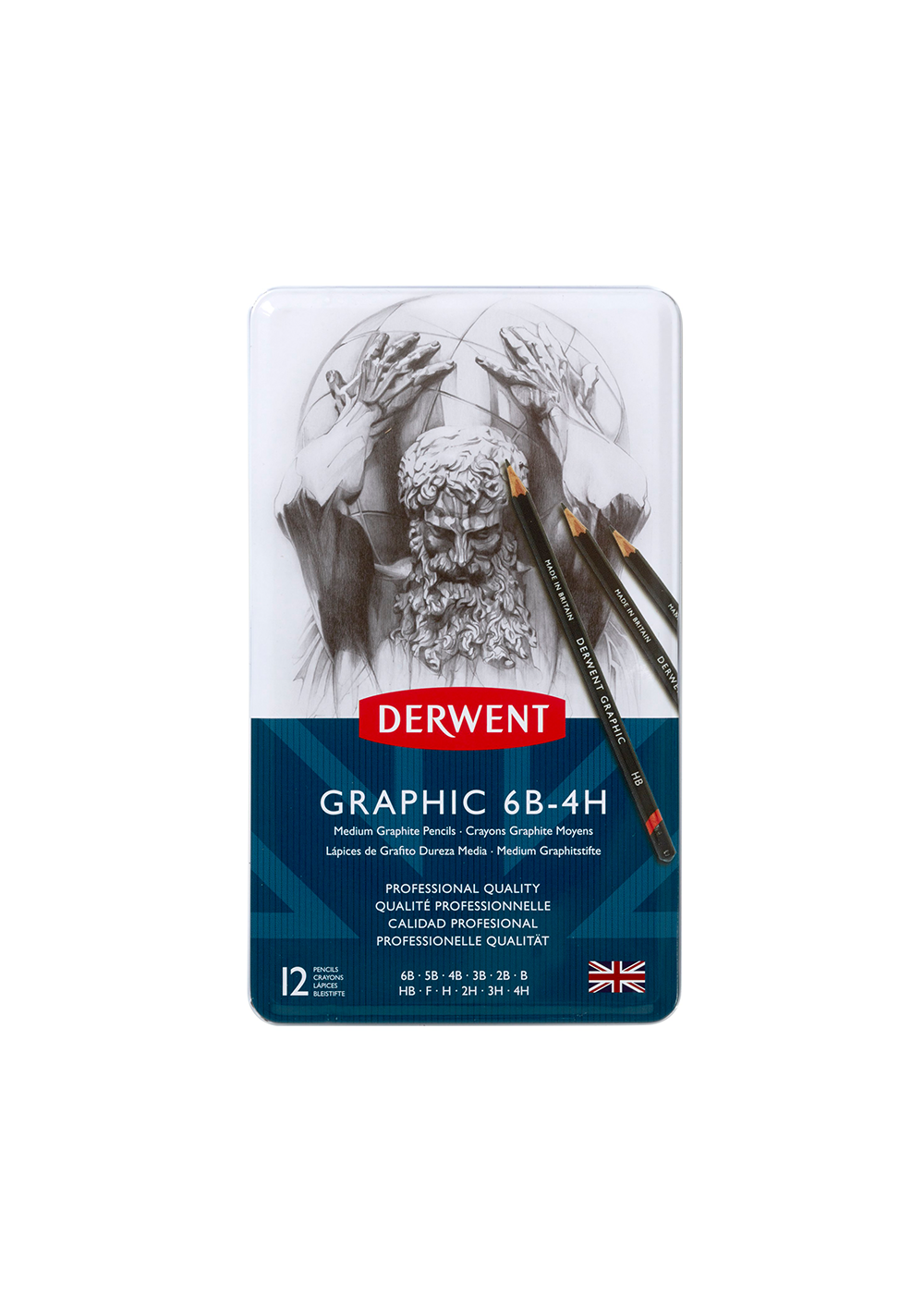 Lápices Grafito Derwent Graphic Medios 6B-4H Set 12 34214