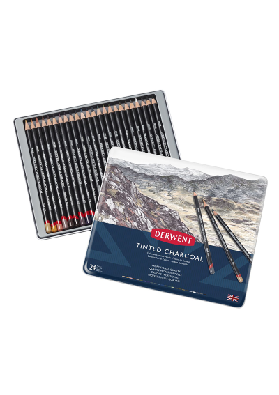 Lápices Carboncillo con Color Derwent Tinted Charcoal Set 24 2301691