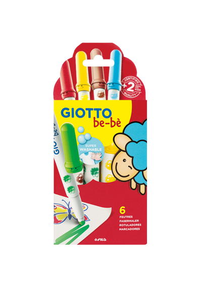 Marcadores Lavables Giotto be-be 6 Colores 8000825018534