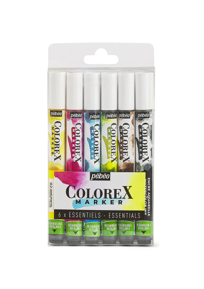 Marcador Tinta de Acuarela Pebeo Colorex Recargable Set 6 417410