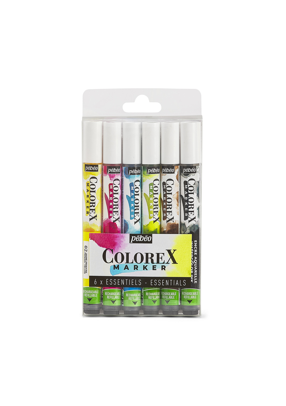 Set 6 Rotuladores Acuarelables Colorex Marker Esenciales Pebeo