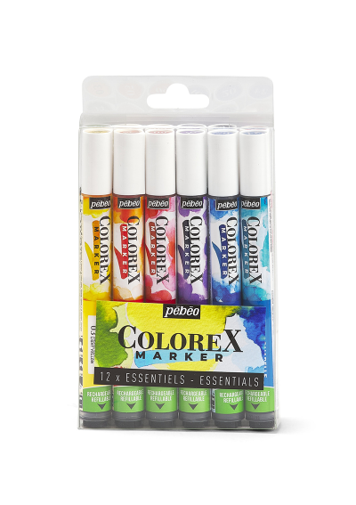 Marcador Tinta de Acuarela Pebeo Colorex Recargable Set 12 417411