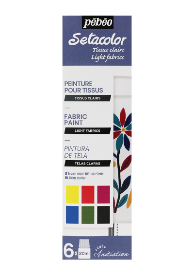 Pintura para Telas Claras Pebeo Setacolor Set 6 Colores x 20ml 756482