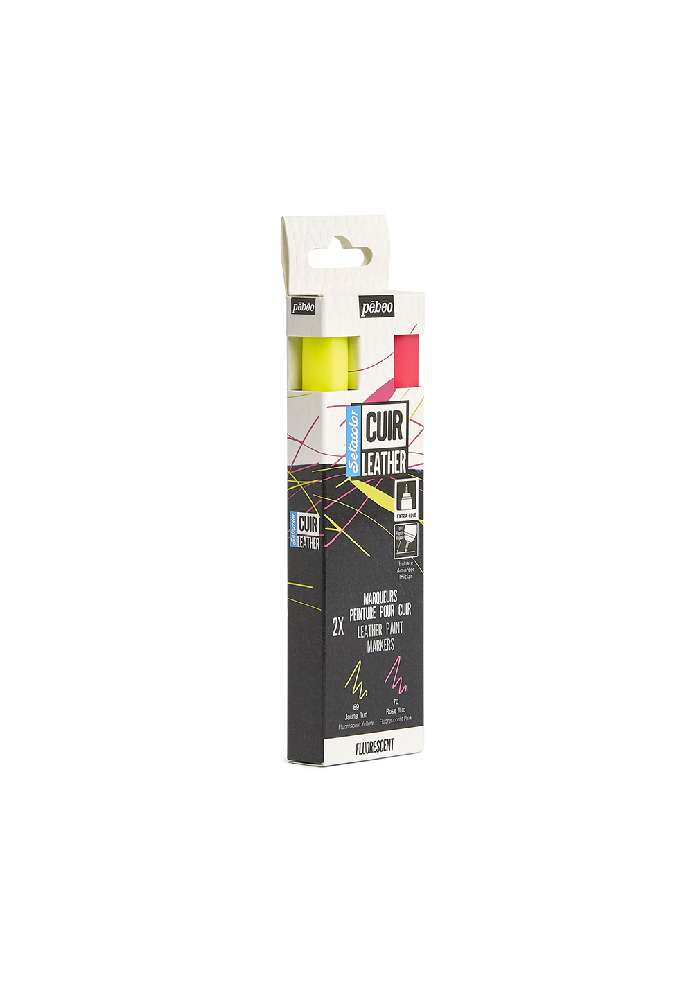 Marcador de Pintura para Cuero Pebeo Setacolor Set 2 Colores Fluor 295686
