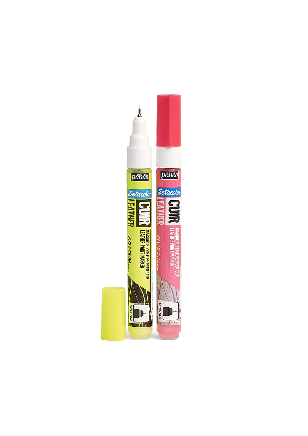 Marcador de Pintura para Cuero Pebeo Setacolor Set 2 Colores Fluor 295686