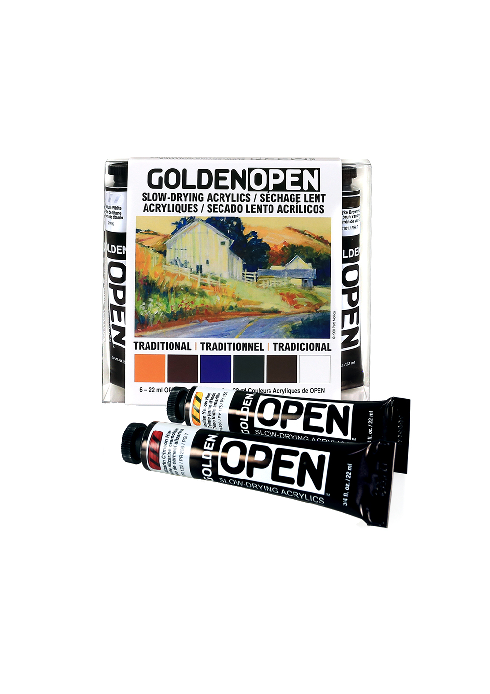 Acrílico Golden OPEN Secado Lento Set 6x22ml Tradicional 0000045-0