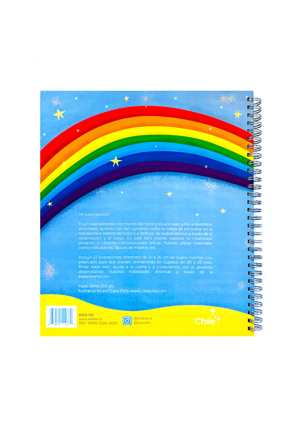 Cuaderno en espiral con marcadores doodle libro de colorear de