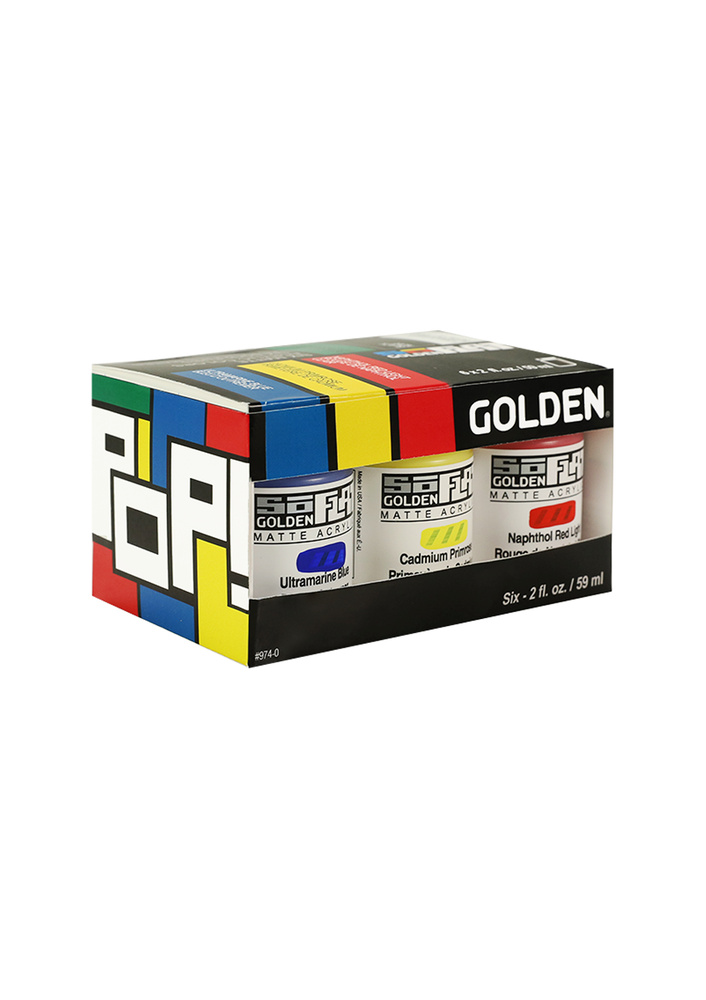 Acrílico Golden Opaco SoFlat POP! Set 6 colores x 2oz 0000974-0