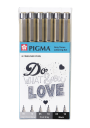 Tiralíneas Sakura Pigma Micron Set 6 Tonos Grises Lettering XSDK-G6B