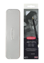 Lápices de Colores Derwent Artists Blancos y Negros Set 6 Caja Metálica