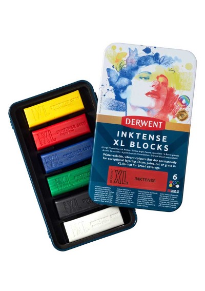 Barras de Tinta Solubles al Agua Derwent XL Inktense Set 6 Colores 2306161