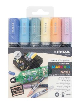 Marcadores Acrílico MARK ALL Lyra 2mm Set 6 Colores Pasteles L6821065