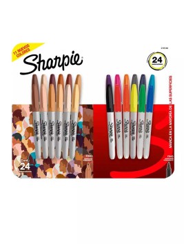 Marcadores Sharpie Punta Fina Set 24 Colores Básicos / Tierra 2195180