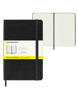 Libreta Moleskine Mediana (11,5 x 18 cm) Cuadrados Tapa Dura