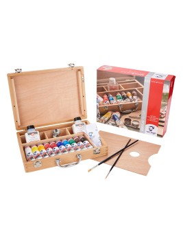 Acrílico Van Gogh Caja Madera 10 Colores + Accesorios 22840513