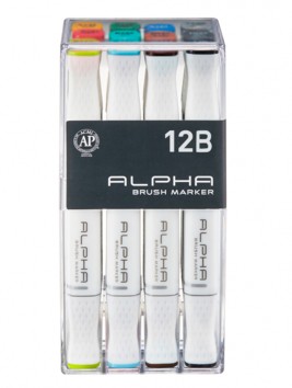 Marcadores Alpha Brush Set B 12 Colores ABM-12CB