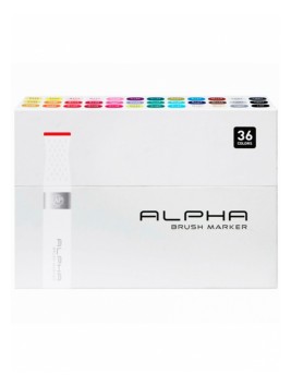 Marcadores Alpha Brush Set 36 Colores ABM-36C