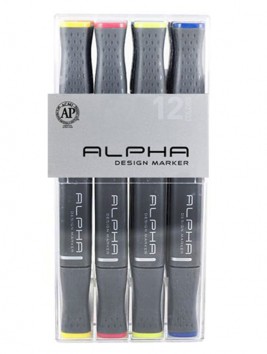 Marcadores Alpha Design Set 12 Colores ADM-12C