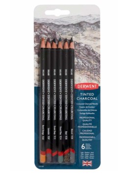 Lápices Carboncillo con Color Derwent Tinted Charcoal Set 6 2301689