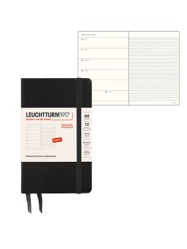 Agenda 2025 Leuchtturm 1917 Vista Semanal + Notas Tapa Dura Negra
