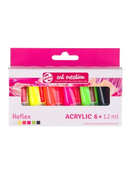 Acrílicos Art Creation Set 6 Colores 12ml Fluorescentes 9021864M