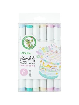 Marcadores al Alcohol Ohuhu Honolulu 6 Colores Pastel Y30-80403-52