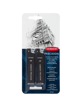 Pack Minas 0.7mm 15 HB + 15 2B + 3 Gomas Derwent 2302431