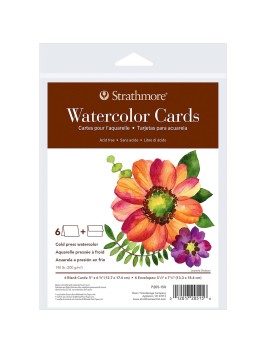 Tarjetas para Acuarela Strathmore 300gr 12.7x17.4cm 6 Hojas + Sobres SM205-150