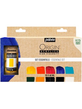 Acrílico Pebeo Origin Set 10 Colores Esenciales 60ml 817422