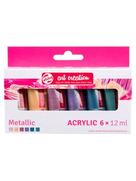 Acrílicos Art Creation Set 6 Colores Metálicos 12ml 9021861M