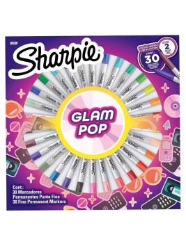 Marcadores Permanentes Sharpie Ruleta 30 Colores Glam Pop 2199817