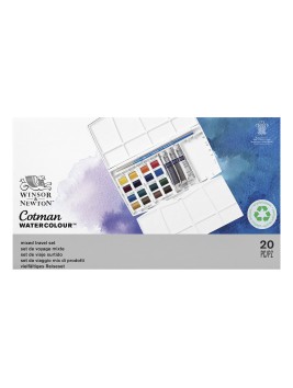 Acuarela en Pastillas y Tubos Cotman Winsor & Newton Set 18 Colores + Pincel W0390375000