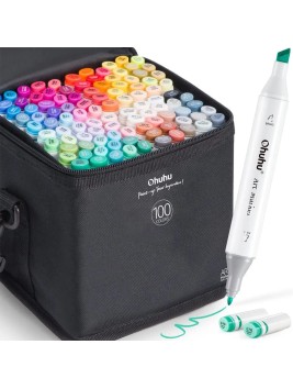 Marcadores al Alcohol Ohuhu Set Honolulu de 100 Colores + 1 Blender Y30-80401-84