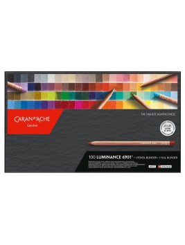 Lápices de Colores Luminance 6901 Caran D Ache Set 100 Colores + 2 Blender CA6901800