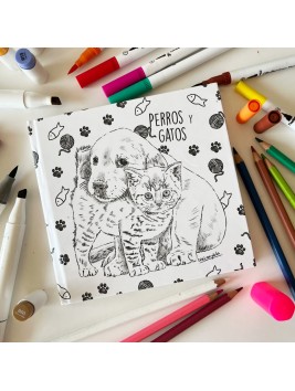 Libro para Colorear Perros y Gatos | Cata Fuenzalida LGD.CF.PYGA