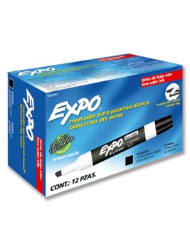 Marcador para Pizarron Blanco Expo Color Negro Caja 12 Unidades MO853996