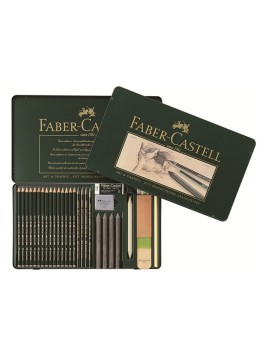Estuche de Metal Pitt Grafito Faber Castell Grande FC112966