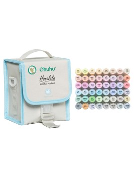 Marcadores al Alcohol Ohuhu Honolulu A Set 48 Colores + 1 Blender Tonos Pasteles Y30-80404-26