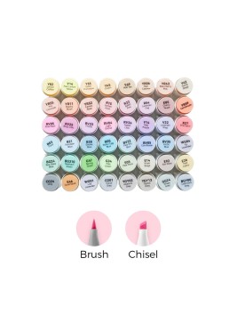 Marcadores al Alcohol Ohuhu Honolulu A Set 48 Colores + 1 Blender Tonos Pasteles Y30-80404-26