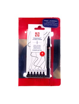 Libreta Royal Talens Roja 13x21 cm Líneas + Set de 6 Tiralíneas 90480963