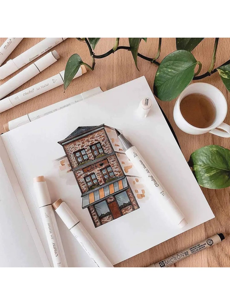 Marcadores al Alcohol Ohuhu Honolulu B Set 72 Colores + 1 Blender Y30-80404-60