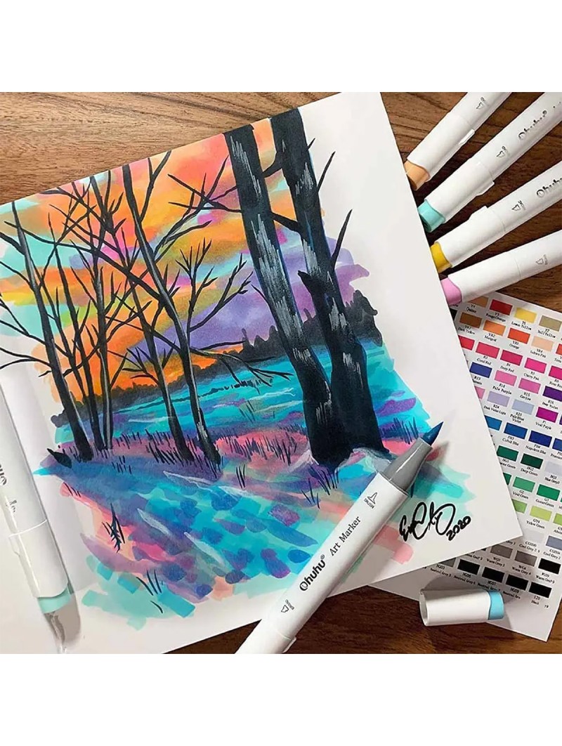 Marcadores al Alcohol Ohuhu Honolulu B Set 72 Colores + 1 Blender Y30-80404-60